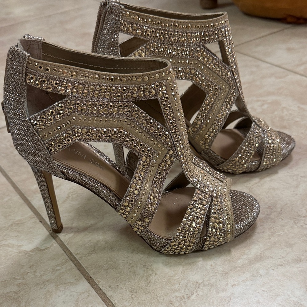 Gianni Bini Glittering Gold Heels